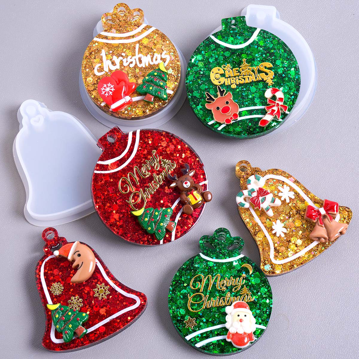Resin Art Tools - Рождественская бирка, подвеска, силиконовая форма, сделай