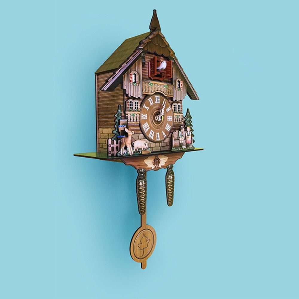 Resin Art Watch - Настенные часы с деревянным маятником, винтажные