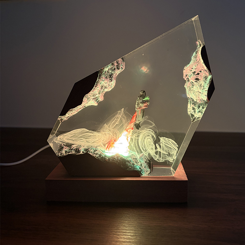 Resin Art Decor - Фигурка-ночник в стиле научно-фантастического аниме, из