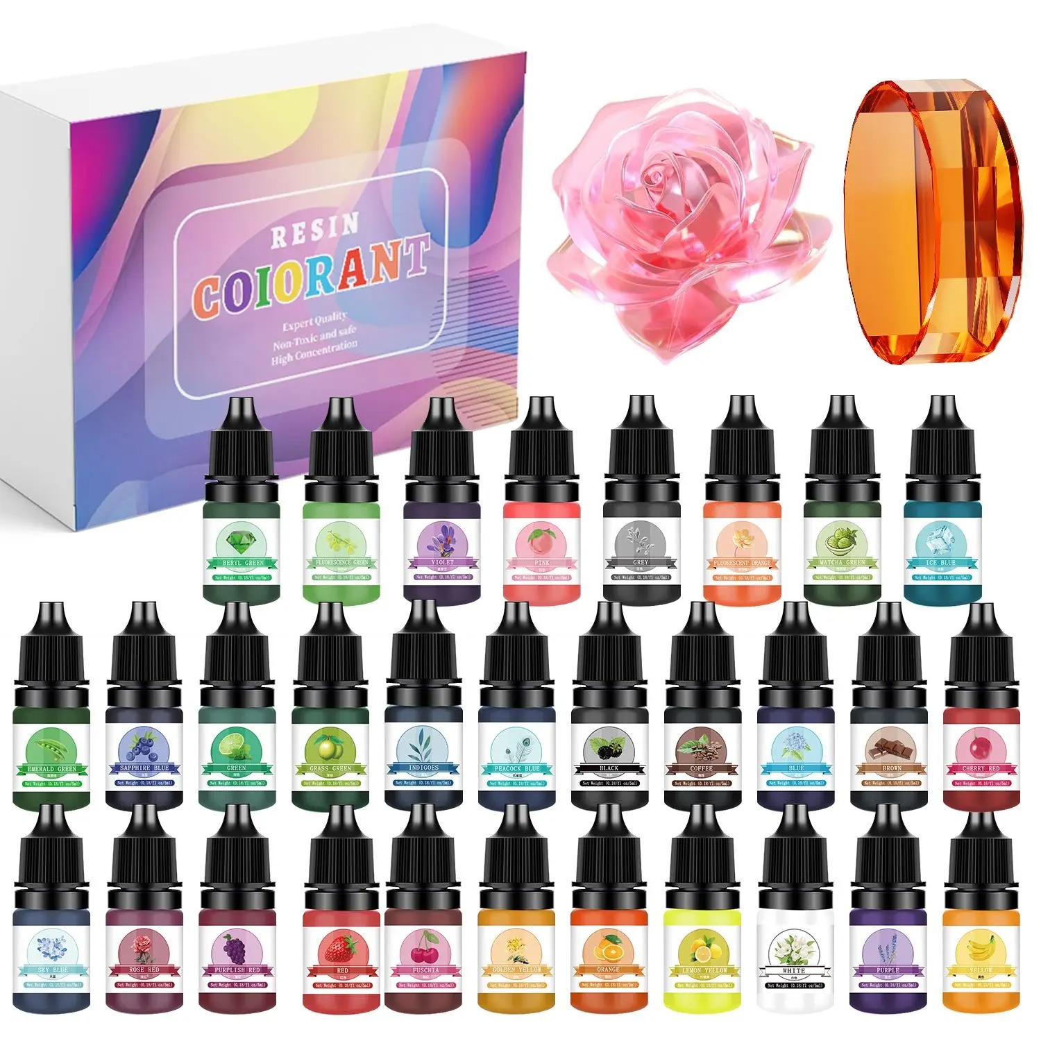30 цветов, 5 мл, наборы пигмен – обзор и цена Resin Dye Opaque