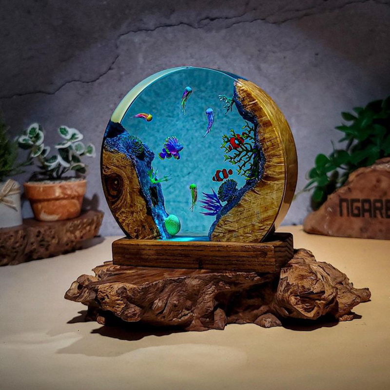 Ночник-светильник из смолы с м – обзор и цена Resin Art Decor