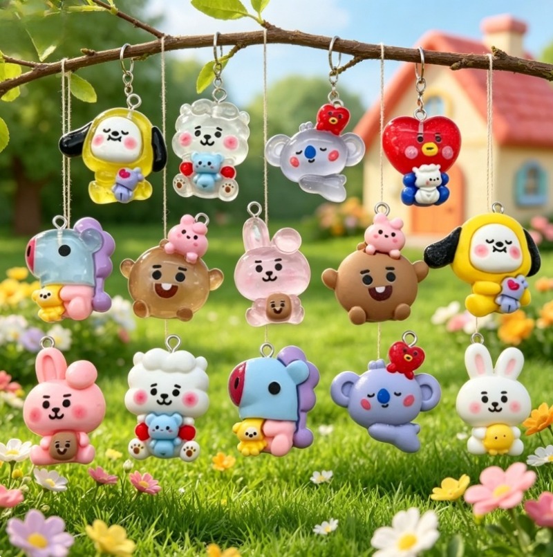 7 шт. смоляных мультяшных шарм – обзор и цена Resin Art Hanging
