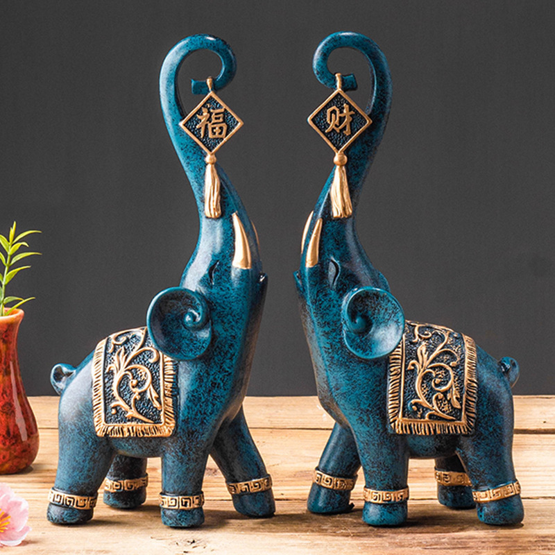 Пара фигурок слонов в китайско – обзор и цена Resin Art Wedding Gift